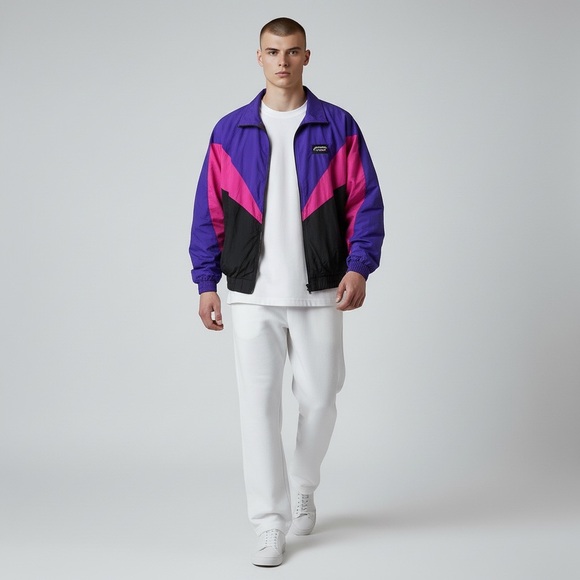 Vintage American Made Sportswear Men's Zip Up Jacket Windbreaker Size L - Picture 2 of 9